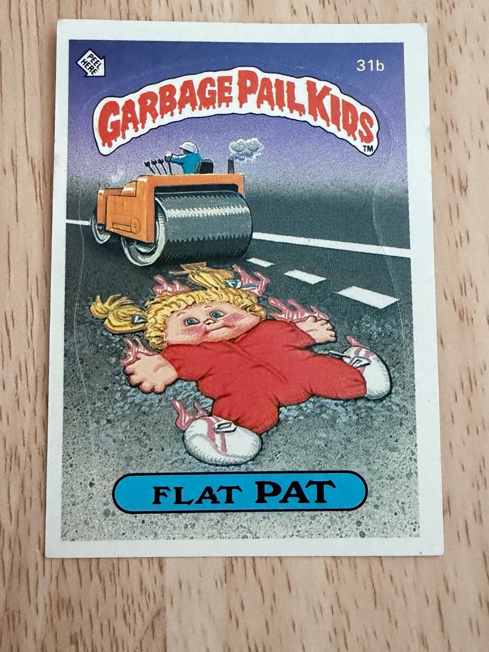 Garbage Pail Kids 'Flat Pat' Trading Card - Red Outfit